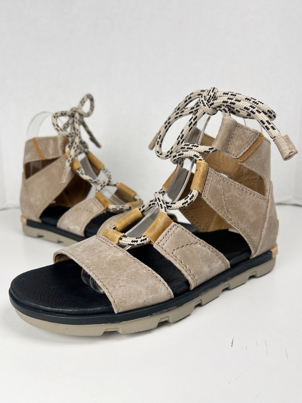 SOREL Women’s Size 7 Sahara Leather Torpeda II Lace-Up Gladiator Sandals - Picture 2 of 12